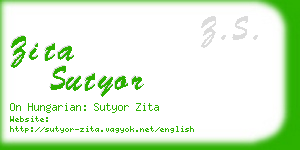 zita sutyor business card